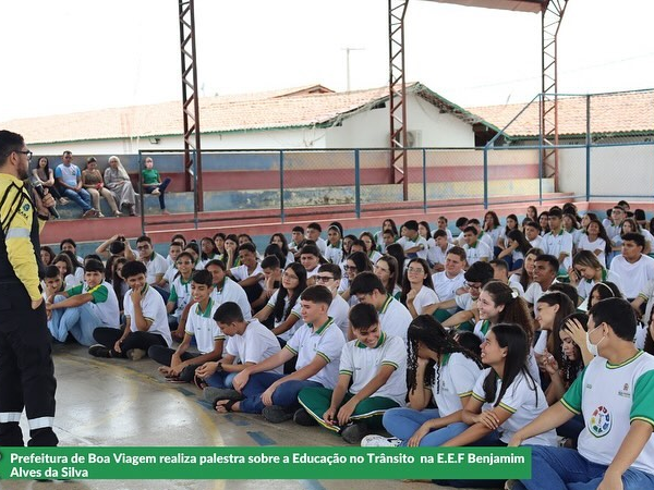 PREFEITURA MUNICIPAL DE BOA VIAGEM REALIZA PALESTRA SOBRE EDUCAÇÃO NO TRÂNSITO EM ESCOLA DO MUNICÍPIO